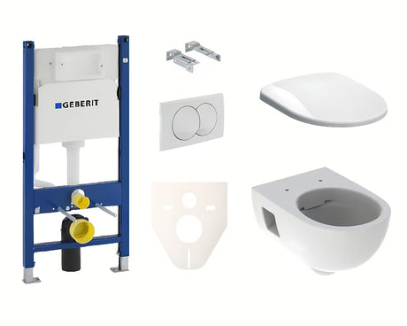 Zestaw WC podtynkowy Geberit Selnova w kolorze białym z miską Rimfree, stelażem i deską z soft Close