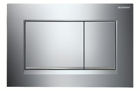 Przycisk spłukujący Geberit Sigma30 w wykończeniu chrom połysk z matowym paskiem pro do stelaży podtynkowych Sigma