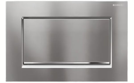Przycisk spłukujący Geberit Sigma30 w szczotkowanym chromie pro spłukiwanie Start/Stop