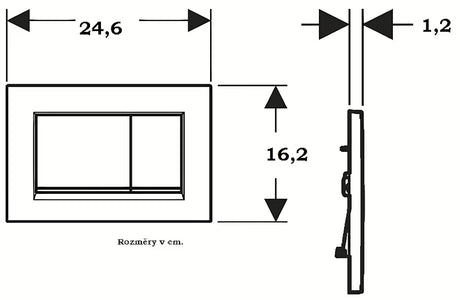 Przycisk spłukujący Geberit Sigma30 w szczotkowanym chromie pro spłukiwanie Start/Stop