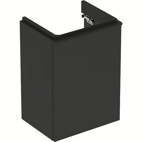Wisząca szafka pod umywalkę Geberit Smyle Square w antracytowym dekorze lawa z prawym kierunkiem otwierania