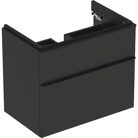 Wisząca szafka pod umywalkę Geberit Smyle Square w antracytowym dekorze lawa, 73,4x62x47 cm.