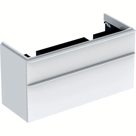 Biała wisząca szafka pod umywalkę Geberit Smyle Square 118,4x62x47 cm