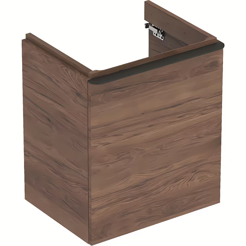 Wisząca szafka pod umywalkę Geberit Smyle Square w dekorze orzech, 53,6x62x43,3 cm.