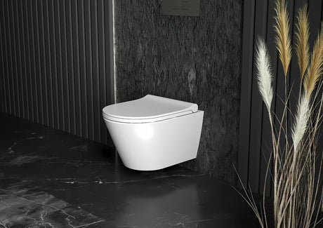 Glacera Ava compact miska WC wisząca bez układu spłukującego w kolorze białym z ukrytym mocowaniem.