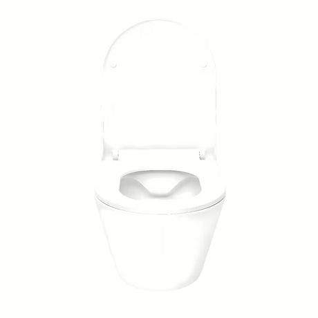 Białe miska WC wisząca Glacera Ava bez układu spłukującego z deską soft Close i ukrytym mocowaniem.