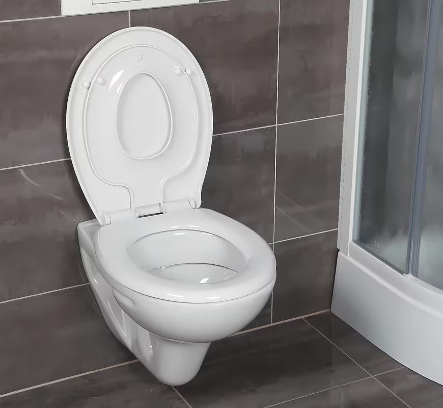 Biała dziecięca DESKA sedesowa Glacera Babynew ze zintegrowaną wkładką i wolnym opadaniem soft Close.