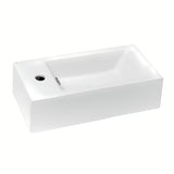 Biała ceramiczna mała umywalka Glacera Bigio 50 x 25 cm z otworem na baterię po lewej stronie