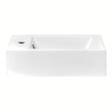 Biała ceramiczna mała umywalka Glacera Bigio 50 x 25 cm z otworem na baterię po lewej stronie