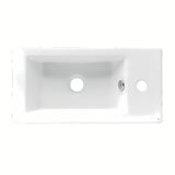 Biała ceramiczna mała umywalka Glacera Bigio 50 x 25 cm z otworem na baterię po lewej stronie