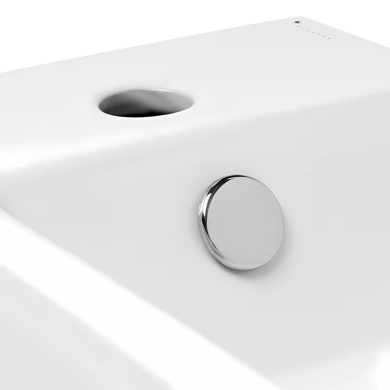 Biała ceramiczna mała umywalka Glacera Bigio 50 x 25 cm z otworem na baterię po lewej stronie