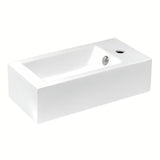 Biała ceramiczna prostokątna mała umywalka Glacera Bigio 50x25 cm z przelewem i otworem na baterię