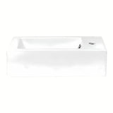 Biała ceramiczna prostokątna mała umywalka Glacera Bigio 50x25 cm z przelewem i otworem na baterię