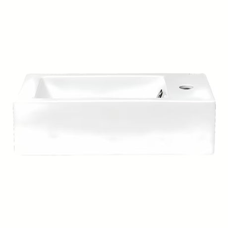 Biała ceramiczna prostokątna mała umywalka Glacera Bigio 50x25 cm z przelewem i otworem na baterię