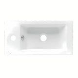 Biała ceramiczna prostokątna mała umywalka Glacera Bigio 50x25 cm z przelewem i otworem na baterię