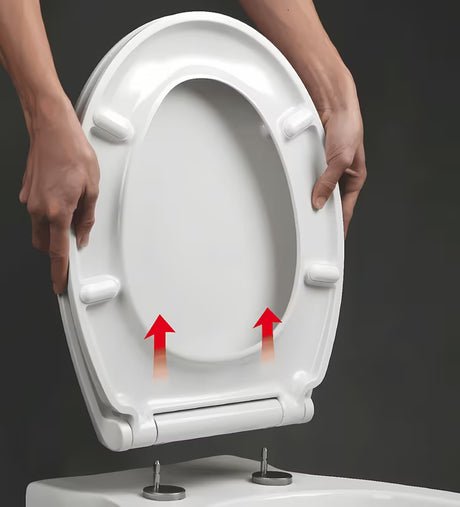 Biała uniwersalna DESKA sedesowa Glacera Easy z duroplastu z systemem EasyLock i metalowymi zawiasami