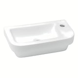 Biała ceramiczna mała umywalka Glacera Project 45x24 cm z otworem na baterię po prawej stronie