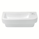 Biała ceramiczna mała umywalka Glacera Project 45x24 cm z otworem na baterię po prawej stronie