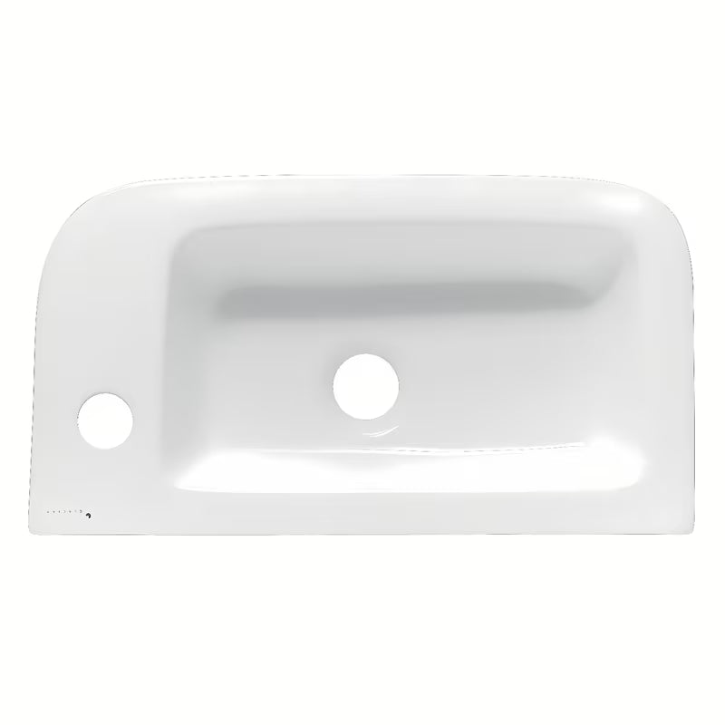 Biała ceramiczna mała umywalka Glacera Project 45x24 cm z otworem na baterię po prawej stronie