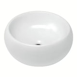Okrągła biała ceramiczna umywalka nablatowa  Glacera Vallone bez przelewu