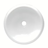 Okrągła biała ceramiczna umywalka nablatowa  Glacera Vallone bez przelewu