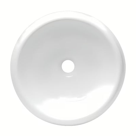 Okrągła biała ceramiczna umywalka nablatowa  Glacera Vallone bez przelewu