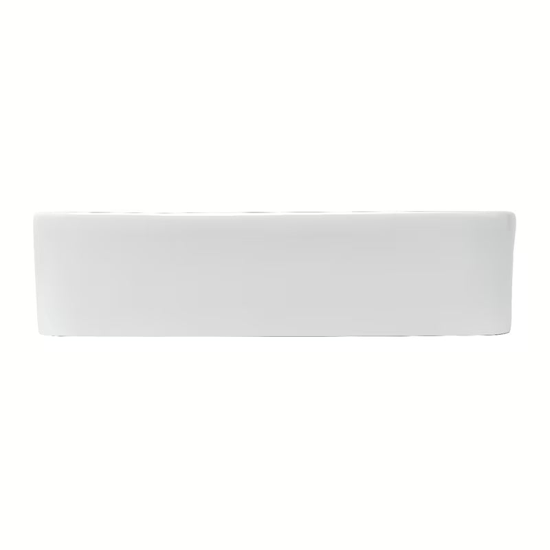 Biała ceramiczna umywalka nablatowa  Glacera Vallone 49 x 30 cm bez przelewu o zaokrąglonym kształcie.