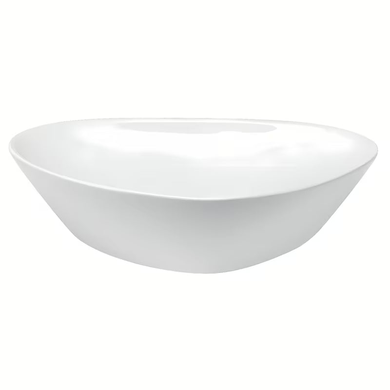 Biała ceramiczna umywalka nablatowa  Glacera Vallone bez przelewu o wymiarach 58,5x38,5 cm.