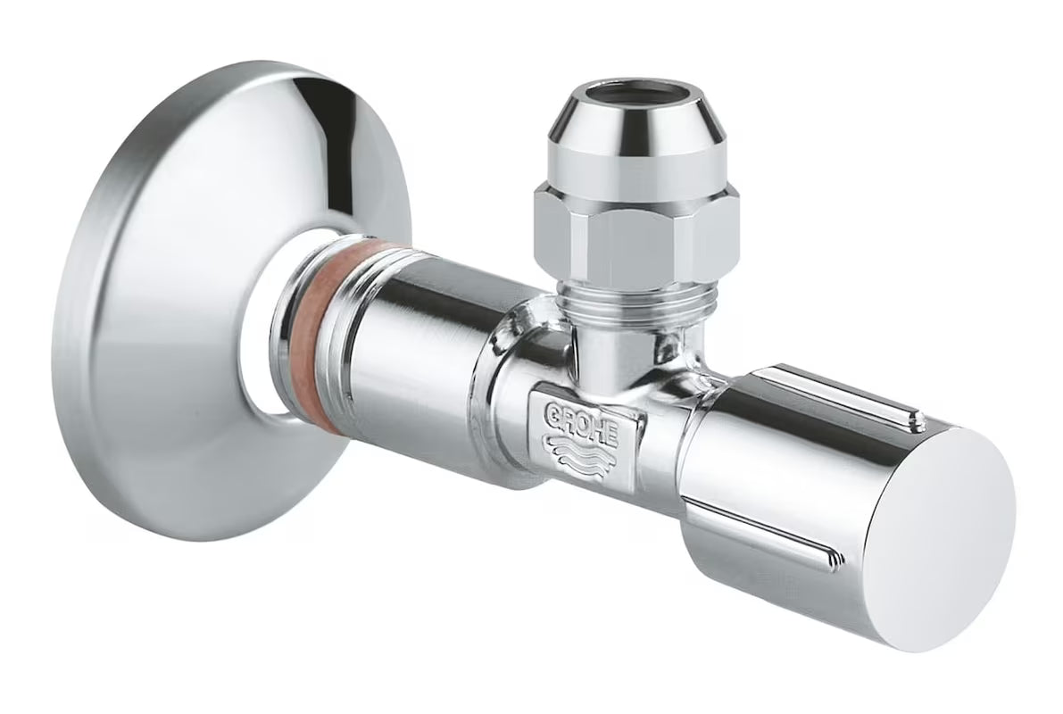 Zawór kątowy Grohe Chrome pro do montażu ściennego z metalowym uchwytem i rozetą