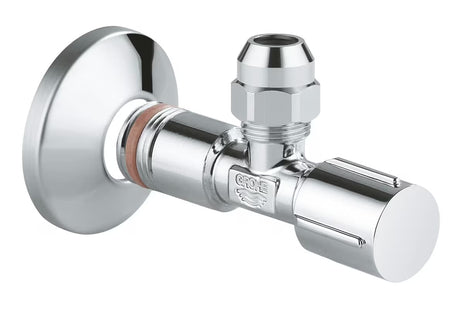 Zawór kątowy Grohe Chrome pro do montażu ściennego z metalowym uchwytem i rozetą