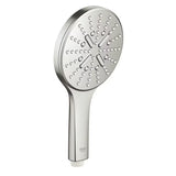 Słuchawka prysznicowa Grohe Rainshower 130 SmartActive w wykończeniu supersteel z trzema rodzajami strumienia