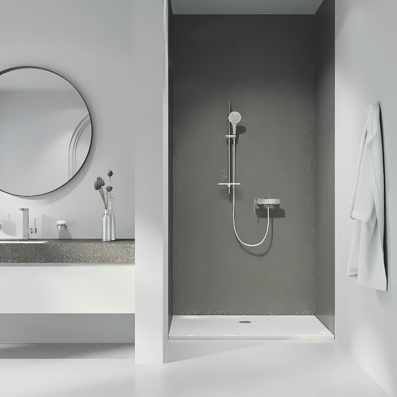 Słuchawka prysznicowa Grohe Rainshower 130 SmartActive w wykończeniu supersteel z trzema rodzajami strumienia