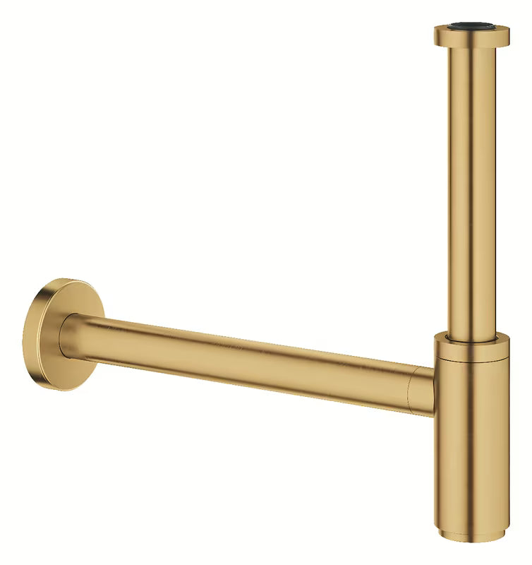 Syfon umywalkowy Grohe Cool Sunrise brushed z mosiądzu z dużą nasuwaną rozetą i powłoką GROHE StarLight