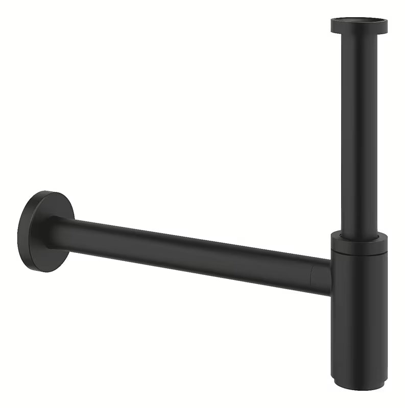 Syfon umywalkowy Grohe Phantom Black z dużą nasuwaną rozetą