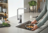 Stalowy zlewozmywak  Grohe K700U z satynowym wykończeniem i odpływem 3,5"