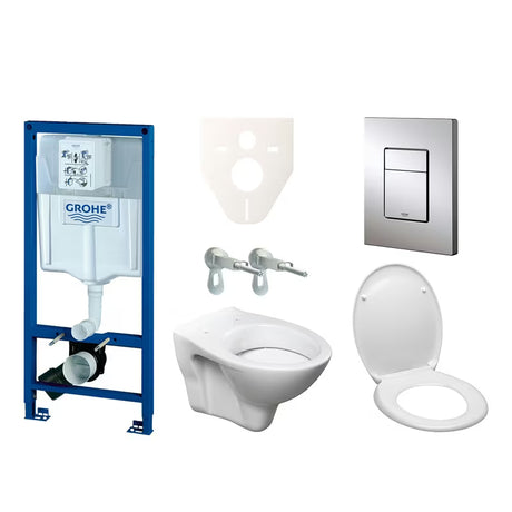 Zestaw WC podtynkowy S-Line Pro z modułem Grohe Rapid SL, spłuczką, przyciskiem i deską sedesową MISKA wc