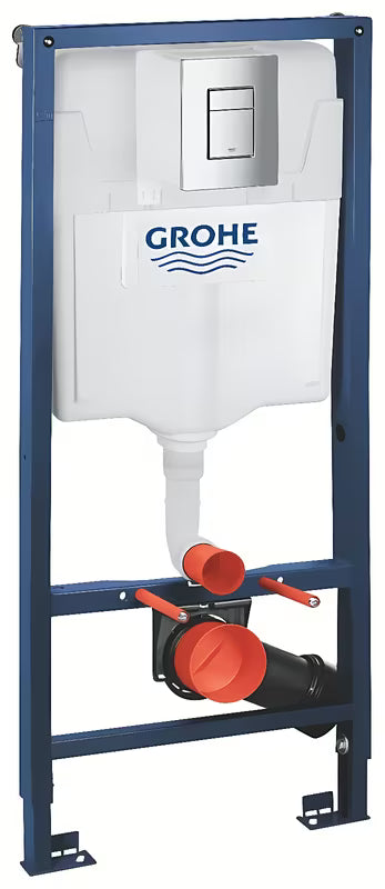 System instalacyjny Grohe Rapid SL pro miska WC wisząca z cichym spłukiwaniem Whisper i przyciskiem Skate Cosmopolitan
