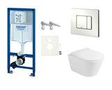 Zestaw WC podtynkowy Glacera Ava z modułem Grohe Rapid SL, spłuczką i przyciskiem uruchamiającym Skate Cosmopolitan