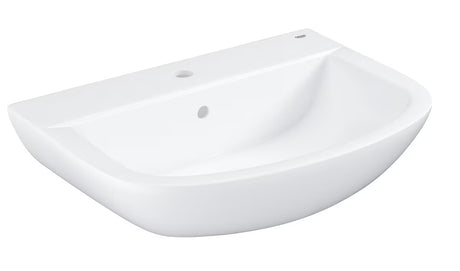 Umywalka wisząca Grohe Bau Ceramic 65 w kolorze białym z przelewem i otworem pro baterię