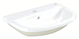 Umywalka wpuszczana W Blat Grohe Bau Ceramic 55 w kolorze alpine white, z przelewem i otworem na baterię pro