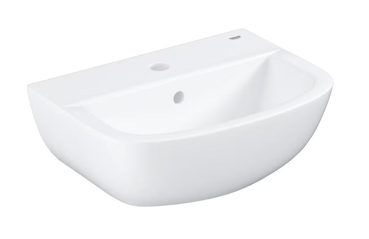 Wiszące mała umywalka Grohe Bau Ceramic 45 453 × 354 mm w kolorze alpine white, z przelewem