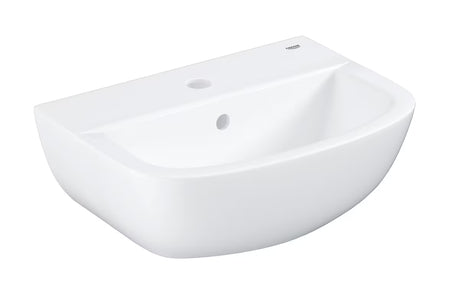 Wiszące mała umywalka Grohe Bau Ceramic 45 453 × 354 mm w kolorze alpine white, z przelewem