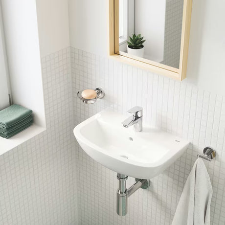 Wiszące mała umywalka Grohe Bau Ceramic 45 453 × 354 mm w kolorze alpine white, z przelewem