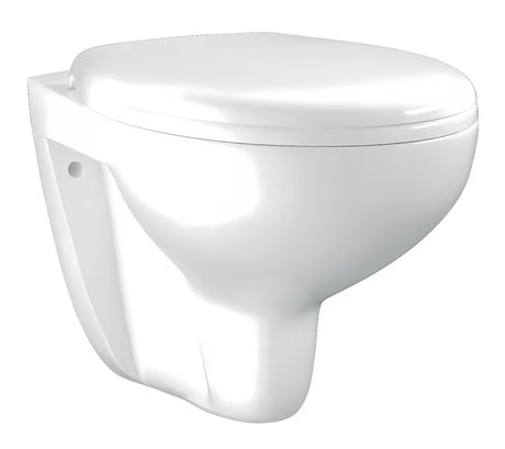 Miska WC Wisząca Grohe Bau Ceramic w kolorze białym Alpine White z bezkołnierzową konstrukcją Rimless