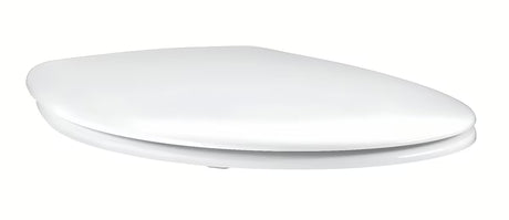 Białe DESKA sedesowa Grohe Bau Ceramic z pokrywą, soft Close opadaniem i szybkim wypinaniem pro łatwego czyszczenia.
