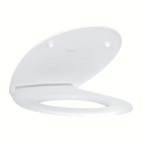 Białe DESKA sedesowa Grohe Bau Ceramic z pokrywą, soft Close opadaniem i szybkim wypinaniem pro łatwego czyszczenia.