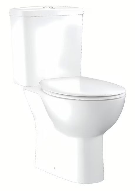 Grohe Bau Ceramic miska WC stojąca kompakt Rimless z odpływem poziomym, zbiornikiem i deską MISKA wc w kolorze alpine-white