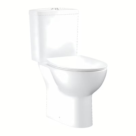 Białe KOMPAKT wc Grohe Bau Ceramic z miską Rimless i slim deską soft Close