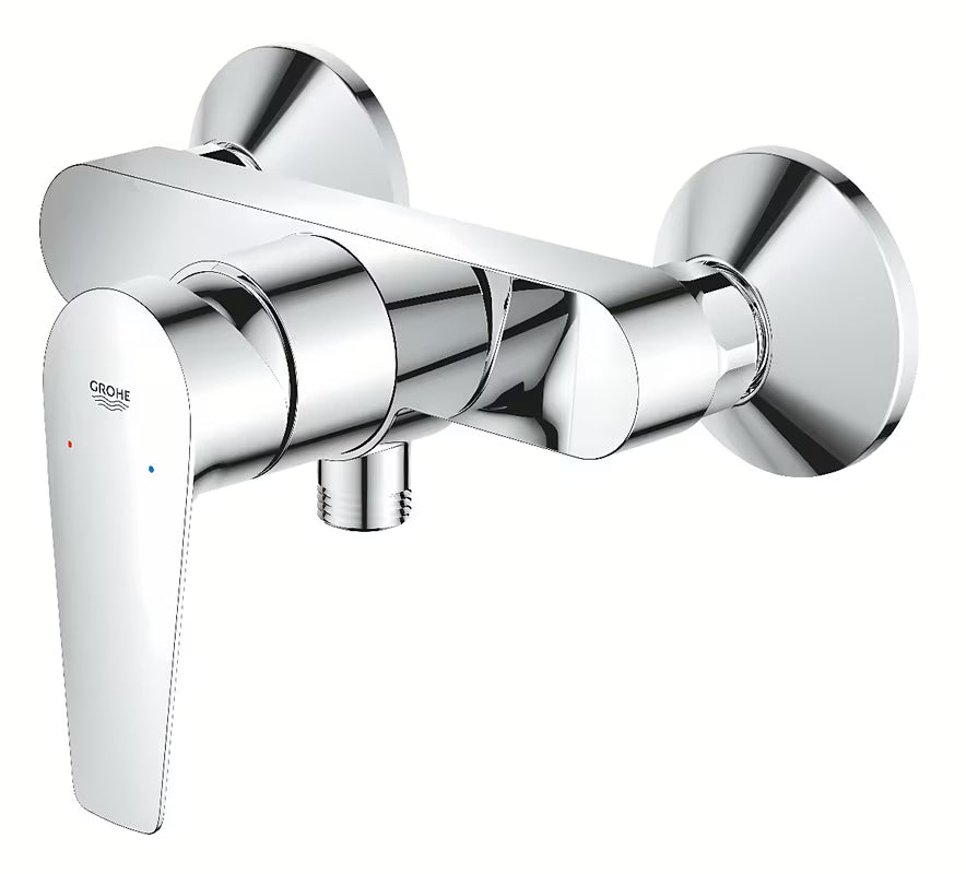 Jednouchwytowa ścienna bateria prysznicowa Grohe bauedge w wykończeniu chrom bez zestawu prysznicowego