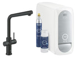 Grohe Blue Home Duo bateria zlewozmywakowa z filtracją i chłodzeniem wody w wykończeniu velvet black